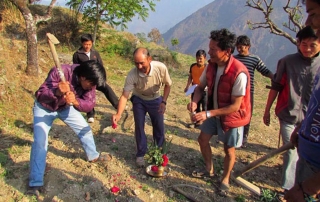 Doing puja after inauguration of the project © Copyright Rapcha - Yadav