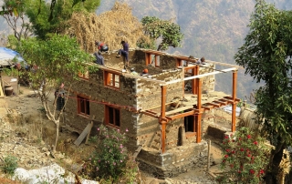 Etage et balcon en cours de construction