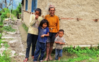 Happy Jange with his children